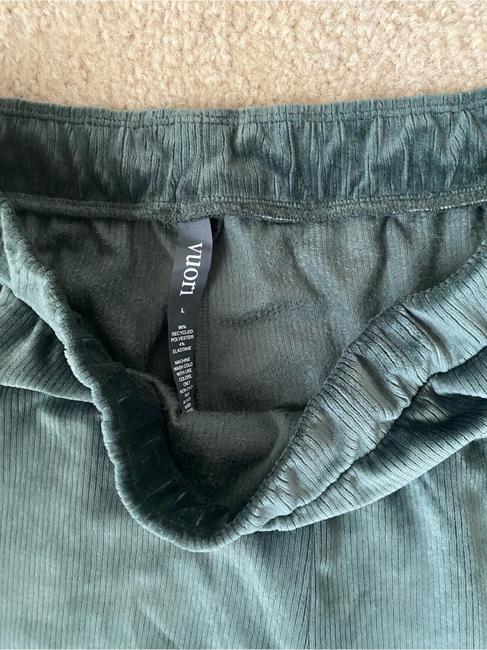 Vuori Forest Green Velour Lounge Pants - Picture 3 of 5